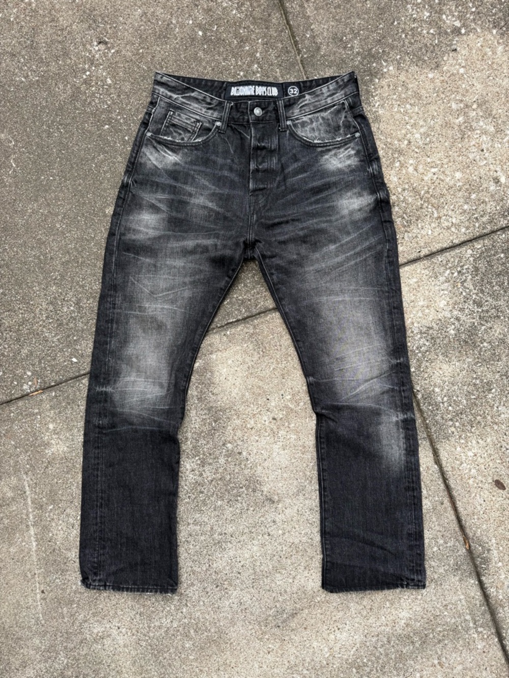 BBC Faded Straight/Relaxed Fit Denim Black Jeans
